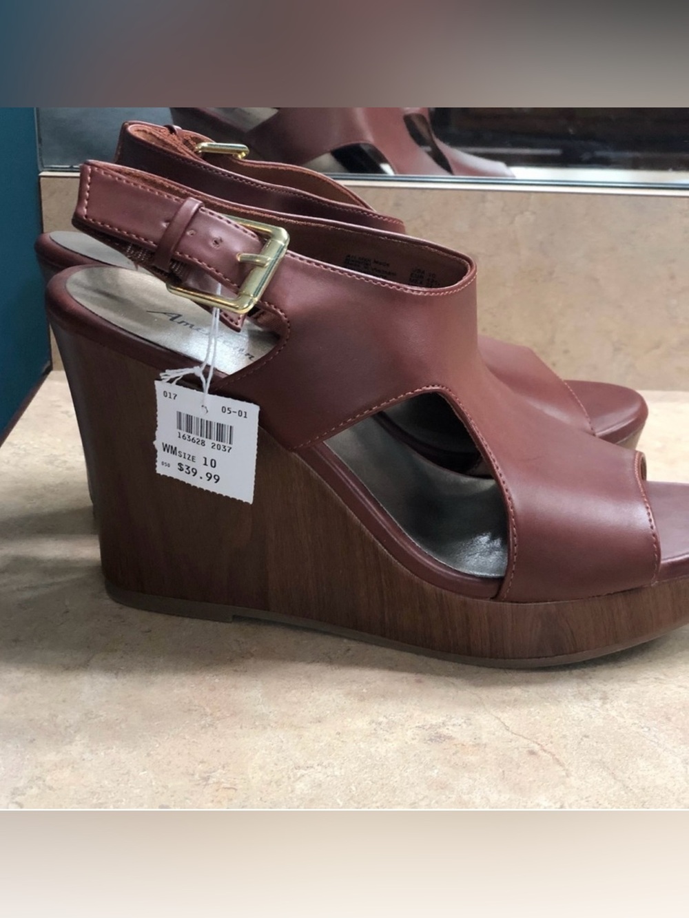 American Eagle Outfitters Brown Platform Wedge Sandals